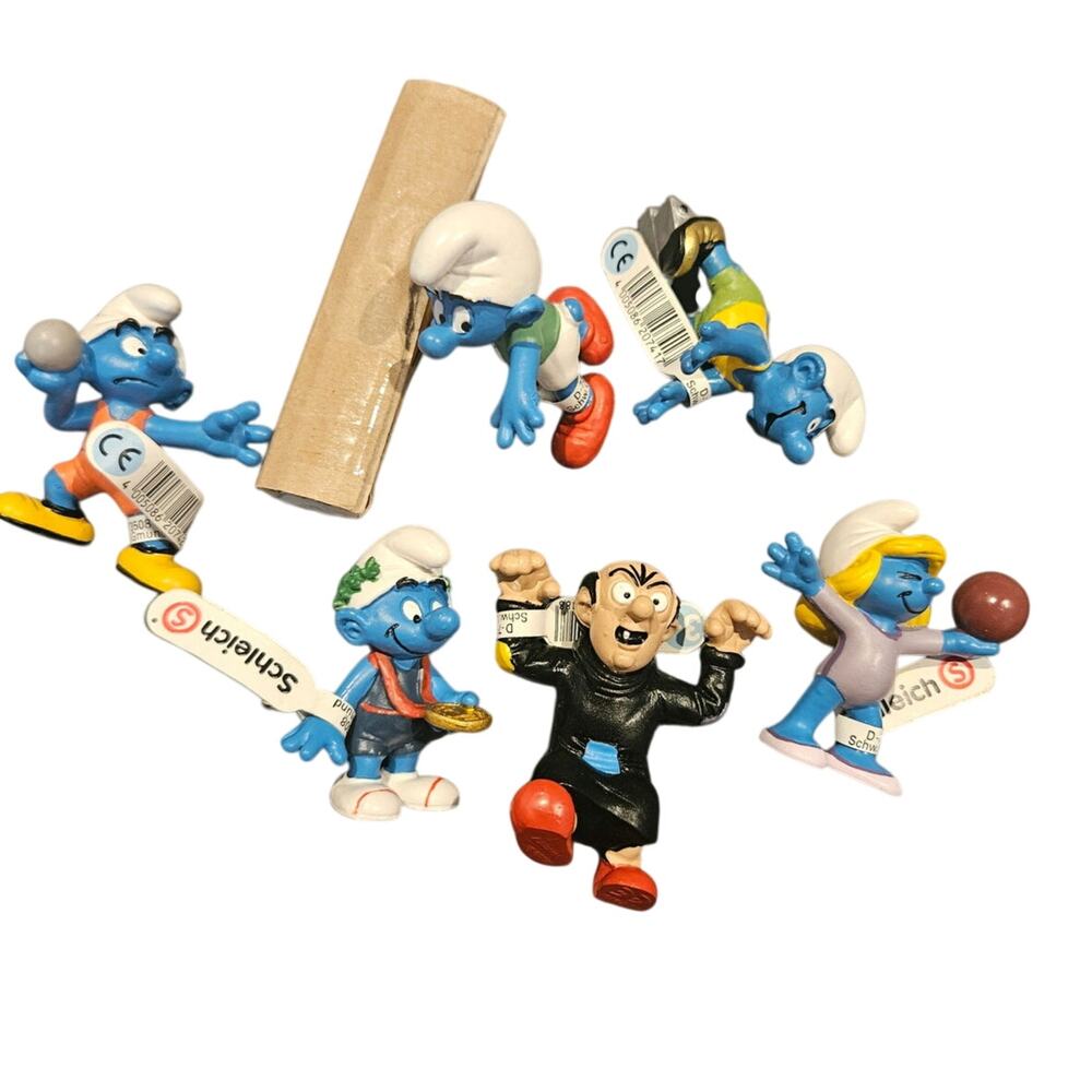 Schleich peyo 11' smurf Olympic games 2012 lot collection Gargamel smurfette